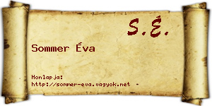 Sommer Éva névjegykártya